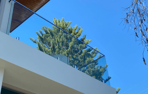 Frameless Glass Balustrade (Blue Sky Background)